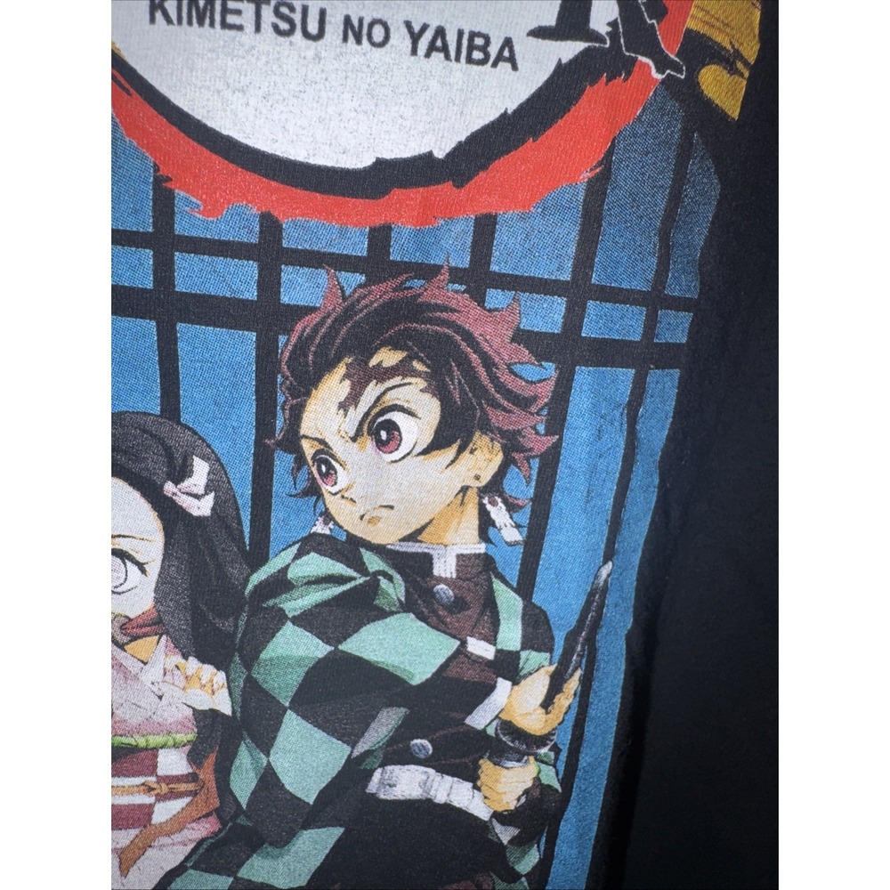 Demon Slayer T-Shirt 2XL Black Anime Kimetsu No Yaiba Graphic Tee Aniplex Men's - Picture 7 of 14